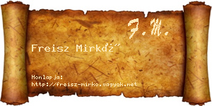 Freisz Mirkó névjegykártya